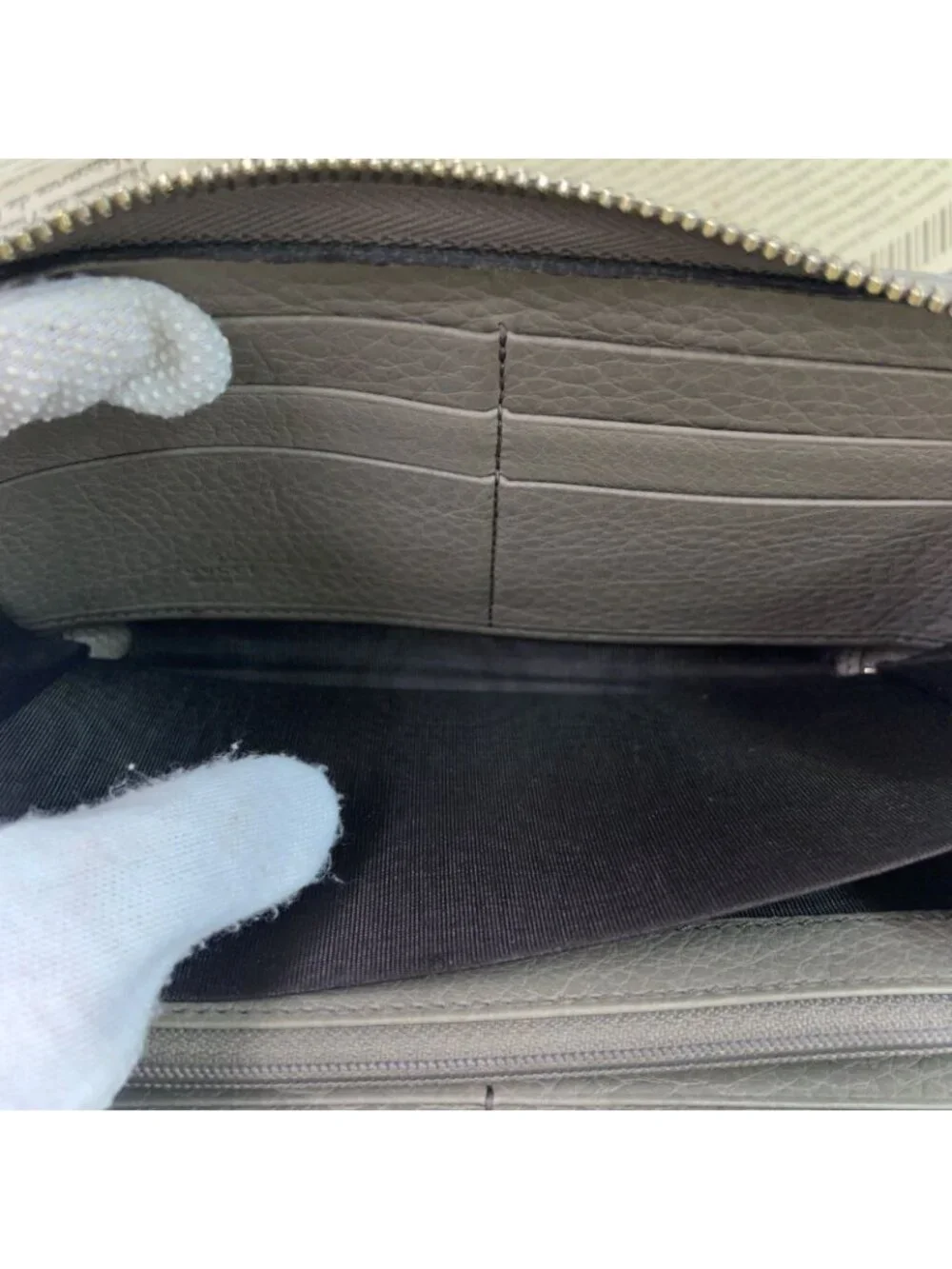Gucci Wallet Interlocking GG Marmont Leather Gray Ju - Picture 11 of 15